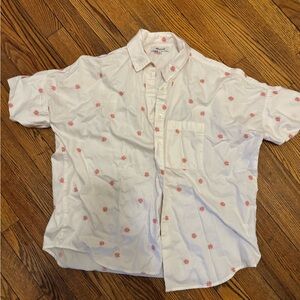 Madewell Embroidered Flower Button Down Shirt
